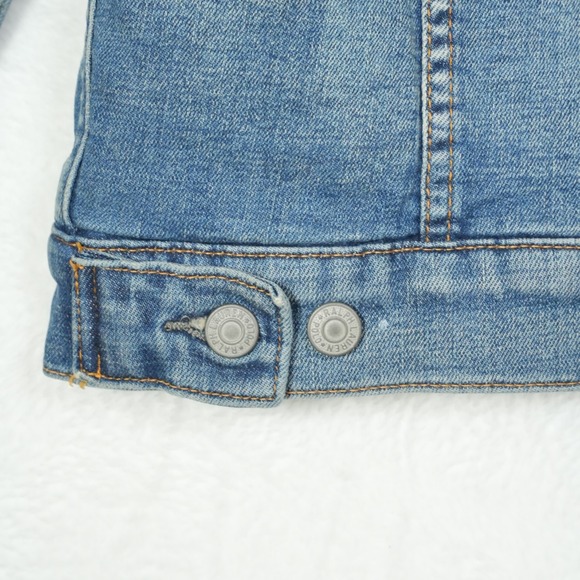 Vtg Polo Jeans Co. Ralph Lauren USA Flag Denim Jacket Youth L Women's S/Petite?? - Picture 10 of 16